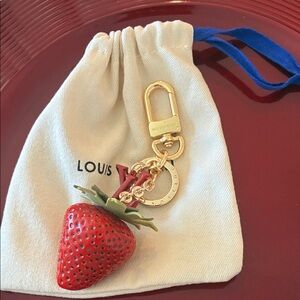 Louis Vuitton Gold and Red Strawberry Key Holder